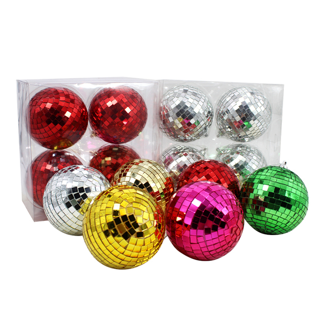 Conjunto de bolas de discoteca com espelho colorido pendurado